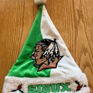 Green and White Sioux Santa Hat